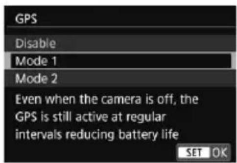 CANON EF 24105mm f4L IS II USM - Select [GPS]. - 1