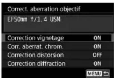 CANON EF 24105mm f4L IS II USM - Sélectionnez [correct. aberration objectif] - 1
