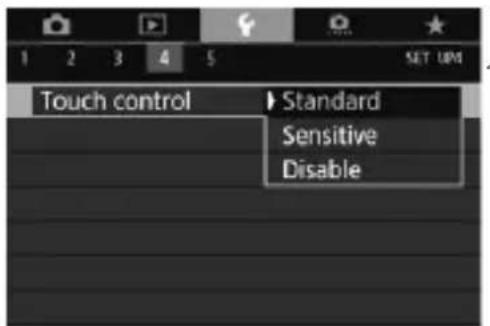 CANON EF 24105mm f4L IS II USM - Select [Touch control]. - 1