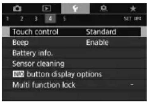 CANON EF 24105mm f4L IS II USM - MENU Setting the Touch Control Response - 1