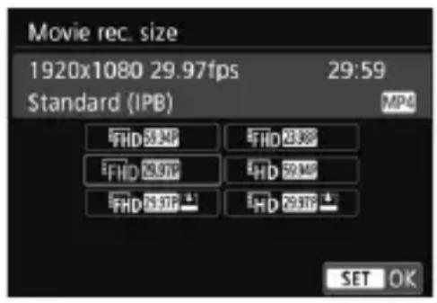 CANON EF 24105mm f4L IS II USM - MENU Setting the Movie Recording Quality - 1