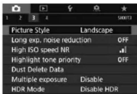 CANON EF 24105mm f4L IS II USM - Select the setting. - 1