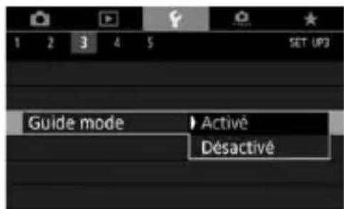 CANON EF 24105mm f4L IS II USM - Sélectionnez [guide mode]. - 1