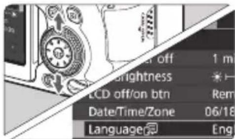 CANON EF 24105mm f4L IS II USM - Under the [42] tab, select [Language]. - 1
