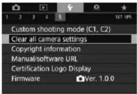 CANON EF 24105mm f4L IS II USM - REverting the Camera to the Default Settings - 1