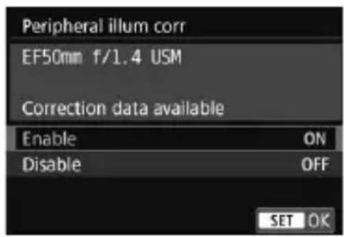 CANON EF 24105mm f4L IS II USM - Select [Peripheral illum corr]. - 1