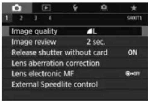 CANON EF 24105mm f4L IS II USM - Menu Setting Procedure - 1