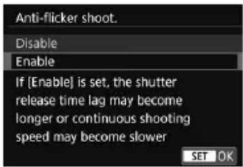 CANON EF 24105mm f4L IS II USM - Select [Anti-flicker shoot]. - 1