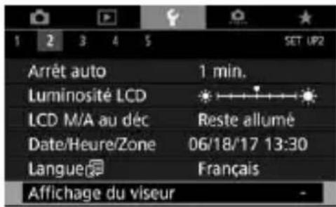 CANON EF 24105mm f4L IS II USM - MENU affichage du niveau électronique dans le viseur - 1