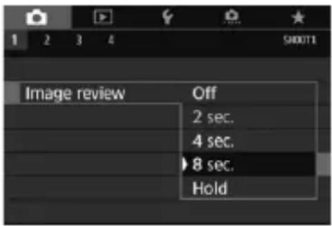 CANON EF 24105mm f4L IS II USM - MENU Setting the Image Review Time - 1