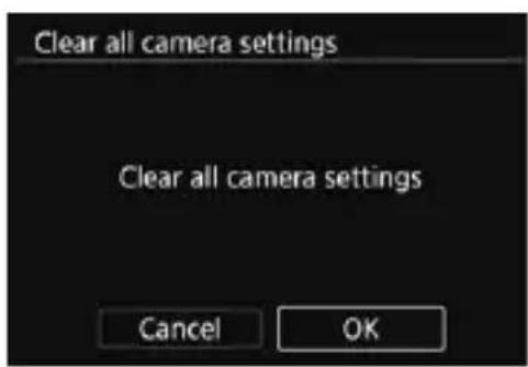 CANON EF 24105mm f4L IS II USM - Select [Clear all camera settings]. - 1
