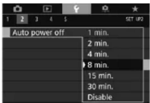 CANON EF 24105mm f4L IS II USM - MENU Setting the Power-off Time/Auto Power Off - 1