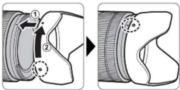 FUJIFILM XF 1024mm f4.0 OIS - Fixation du pare-soleil - 1