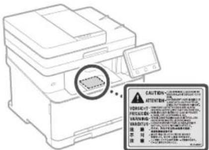 CANON iSENSYS MF633Cdw - Laseria koskeva turvallisuustarra - 1