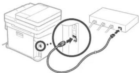 CANON iSENSYS MF633Cdw - Sådan oprettes forbindelse via traditionelt lokalnetværk (kabelbaseret LAN) - 2