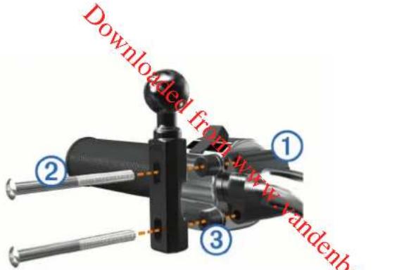 GARMIN Zumo 346 LMTS - Fixation du support pour guidon au levier de frein ou d'embrayage - 1