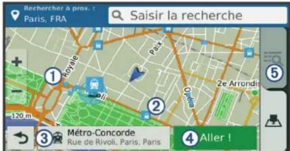 GARMIN Zumo 346 LMTS - Résultats d'une recherche de position sur la carte - 1