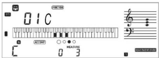 CASIO CTX700 - Sur le clavier d'accompagnement, appuyez sur les touches des notes qui composent la forme d'accord affichée. - 1