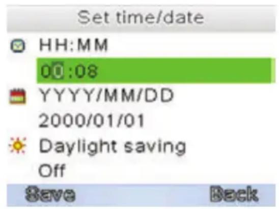 Luvion Easy - MENU > SETTINGS > LCD BACKLIGHT - 2