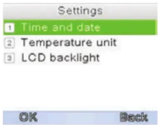 Luvion Easy - MENU > INSTELLINGEN > LCD VERLICHTING - 1
