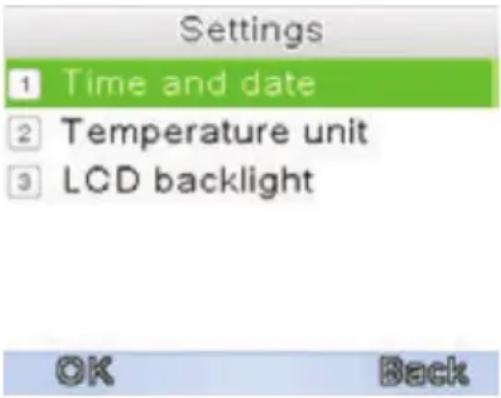 Luvion Easy - MENU > EINSTELLUNGEN > LCD BACKLIGHT - 1