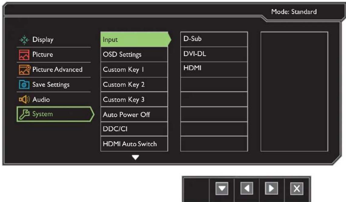BENQ Zowie XL2411P - Menu Système - 1
