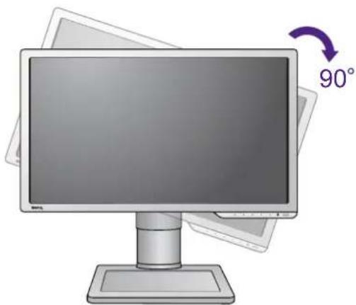 BENQ Zowie XL2411P - Faites pivoter le moniteur de 90 degrés dans les sens des aiguilles d'une montre comme illustré. - 2
