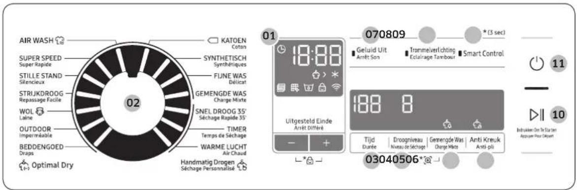 SAMSUNG DV80N62532WEN - Panneau de commande - 1