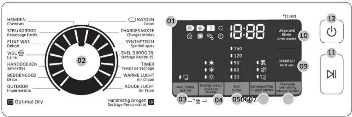 SAMSUNG DV70M5020QW - Bedienfeld - 1