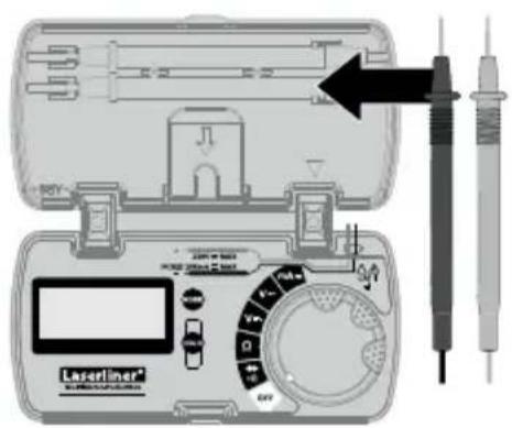 Laserliner MultiMeterPocketBox - 2ixation des pointes de mesure - 1