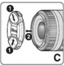 Technical diagram showing a mechanical component with labeled parts and directional arrows indicating assembly or alignment.