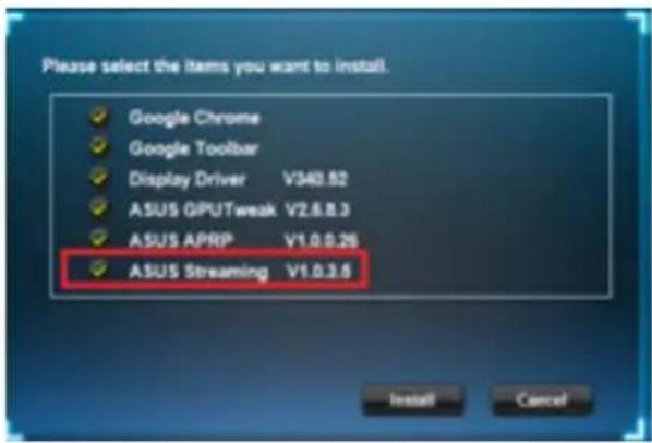 ASUS Strix GTX 1060 O6G Gaming - W menu glowynm kliknij Install (Zainstaluj). - 2