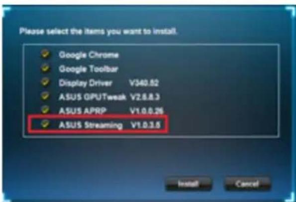 ASUS Strix GTX 1060 O6G Gaming - Instalace ASUS Streaming v operacním systemd Windows Vista and Windows 8.1 / 8 / 7 (32/64 bit) - 2