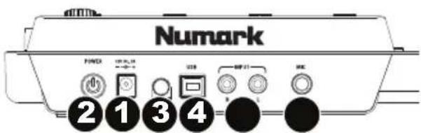 NUMARK NVII - Panel trasero - 1