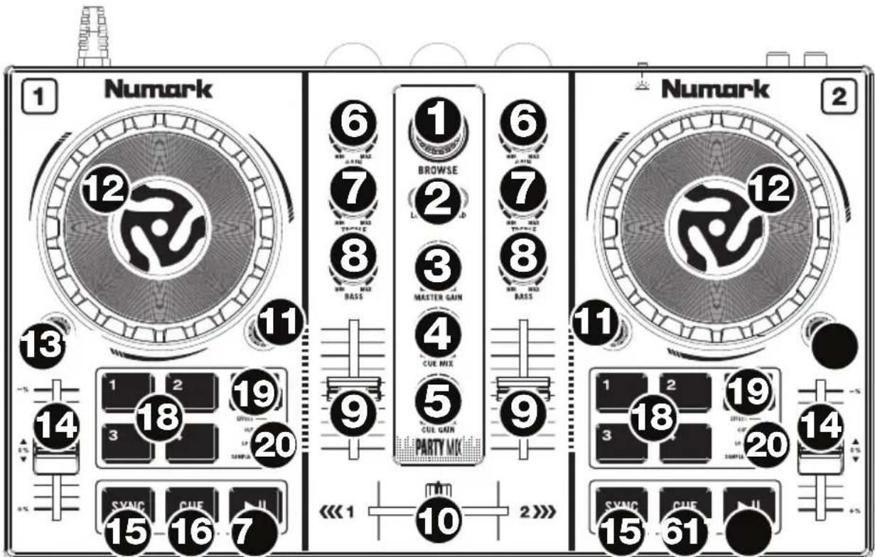 NUMARK Party Mix - Front Panel - 1