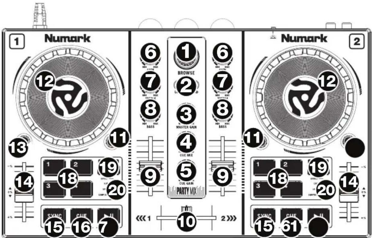 NUMARK Party Mix - Oberseite - 1