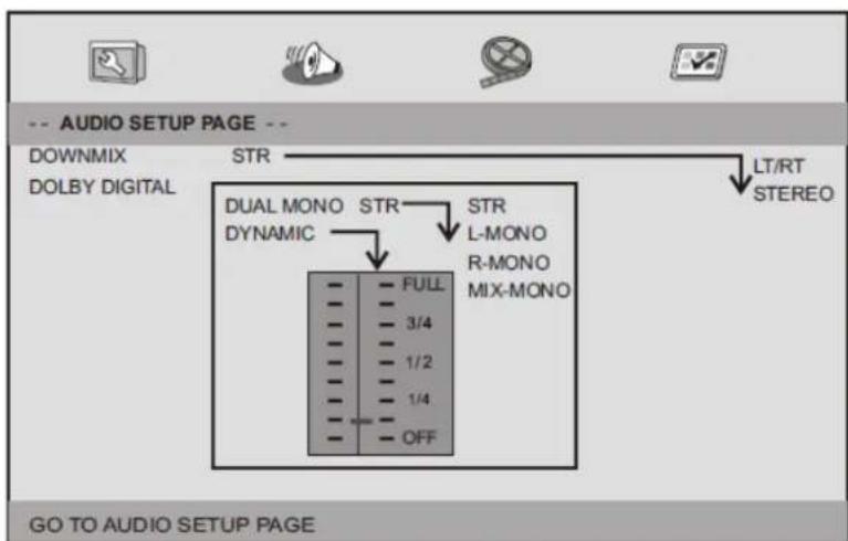 LENCO DVP910 - Págrina de configuración de audio - 1