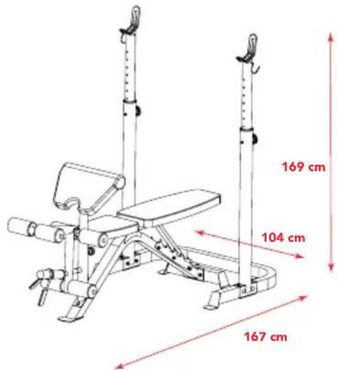 TUNTURI WB50 Mid Width Weight Bench - (Fig. W#1) - 1