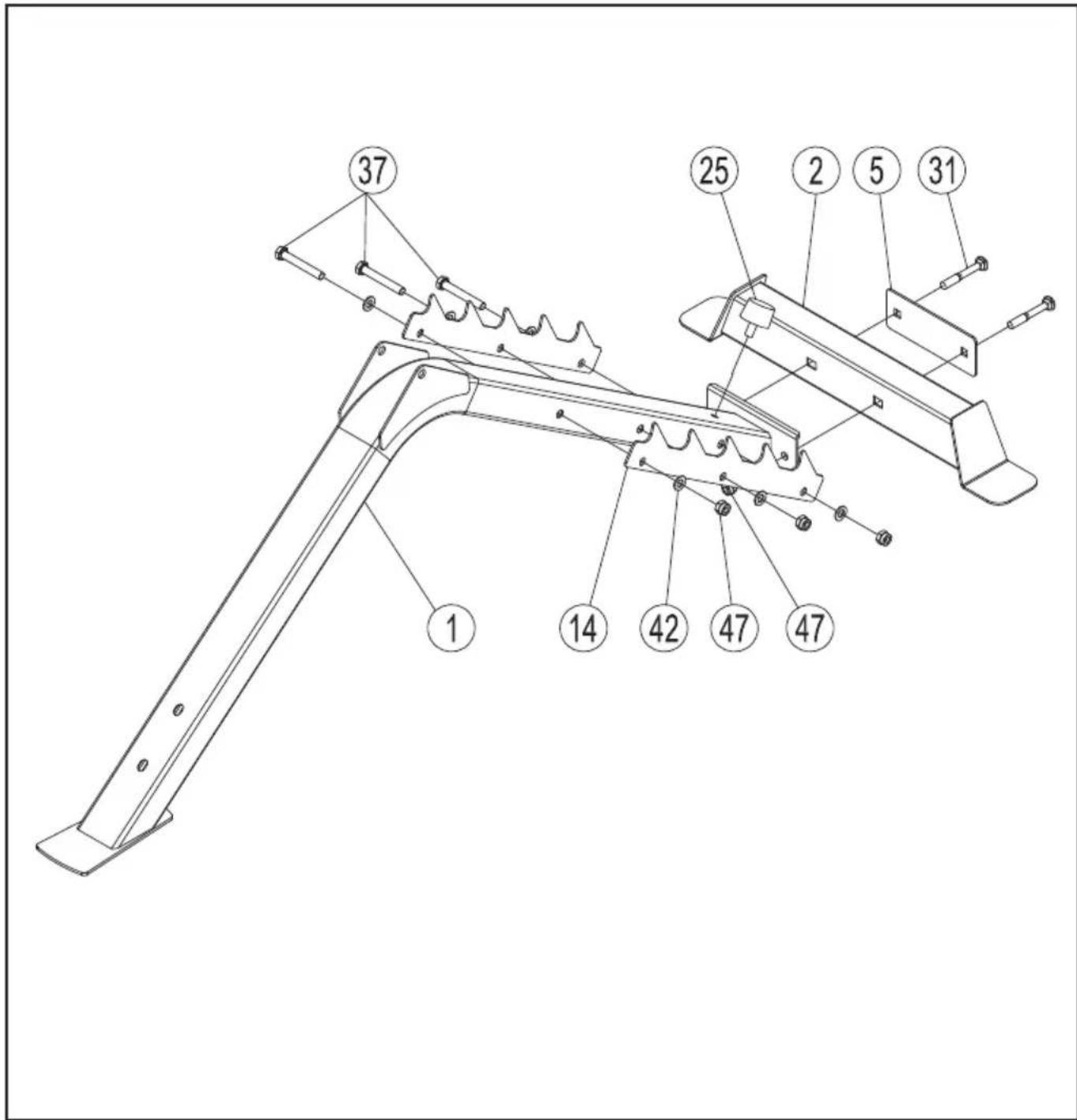 TUNTURI WB50 Mid Width Weight Bench - A #3 - 1