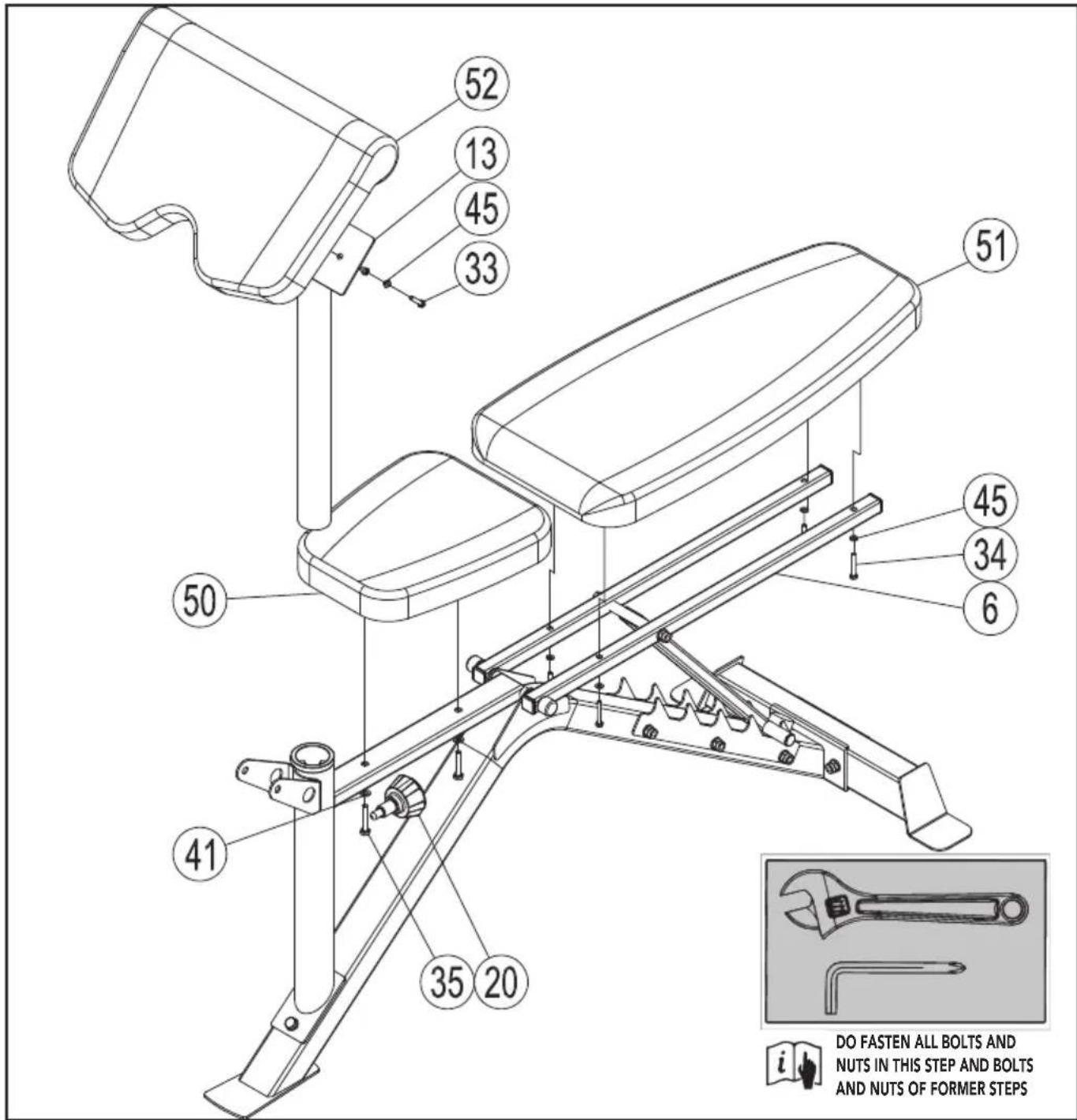 TUNTURI WB50 Mid Width Weight Bench - A #5 - 1