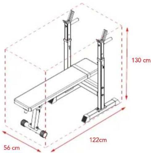 TUNTURI WB20 Basic Weight Bench - Painokapasiteetti ja mitat - 1