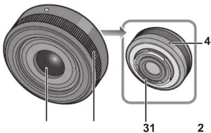 PANASONIC Lumix G 20mm f1.7 II - Names and Functions of Components - 1