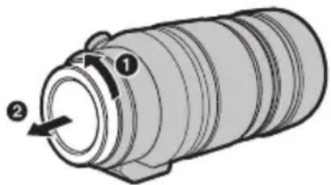 PANASONIC DG 100400mm f46.3 ASPH. POWER O.I.S - Установка/Снятие объектива - 1