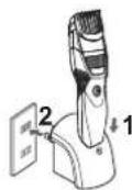 PANASONIC ERGB42 - Place the trimmer on the AC adaptor. - 1