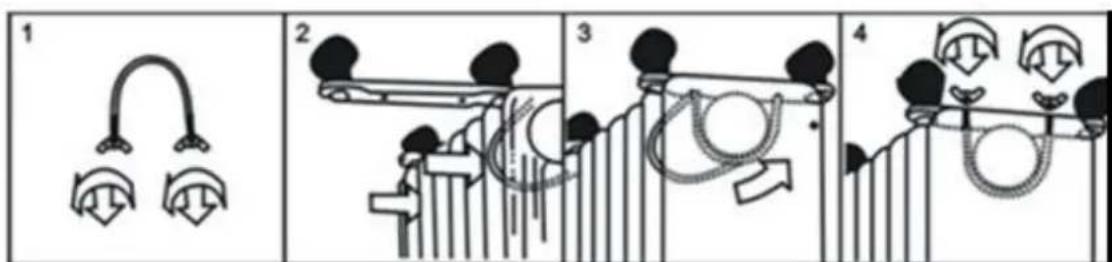 Eurom RAD 2000 - WARNHINWEIS: Benutzen Sie die Standheziehung nur, wenn sie gerade stehen und die Rollen (bzw. Fuß) an der Unterseite befestigt sind.(sowie auf der Vorderseite diesen Handbuch's abgebildet).Eine andere Position ist gefährlich! - 1