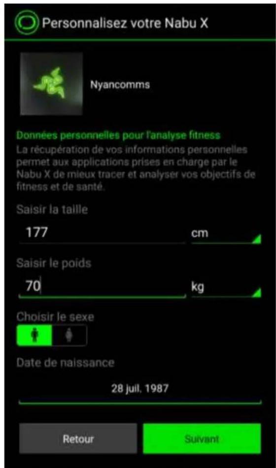 RAZER Nabu X - ÉCRAN DE PERSONNALISATION - 2
