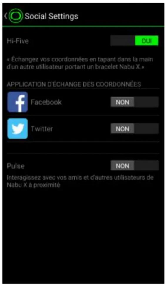 RAZER Nabu X - Paramètres sociaux - 1