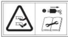 Wolf Garten A 320 E - Caution! "Keep the power cable away from the cutting blade" - 1