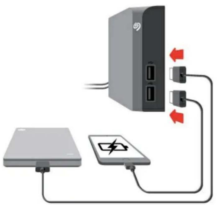 SEAGATE Backup Plus Hub - Connexion de périphériques USB à un disque Backup Plus Hub - 1