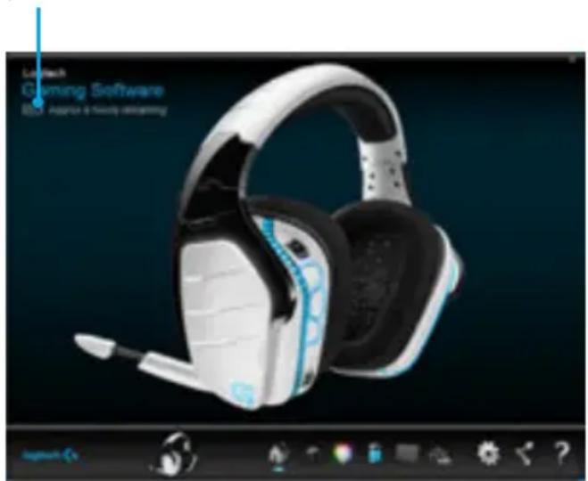 LOGITECH G933 Artemis Spectrum Wireless - Perspéjimas dél beveik issekusios baterijos - 1
